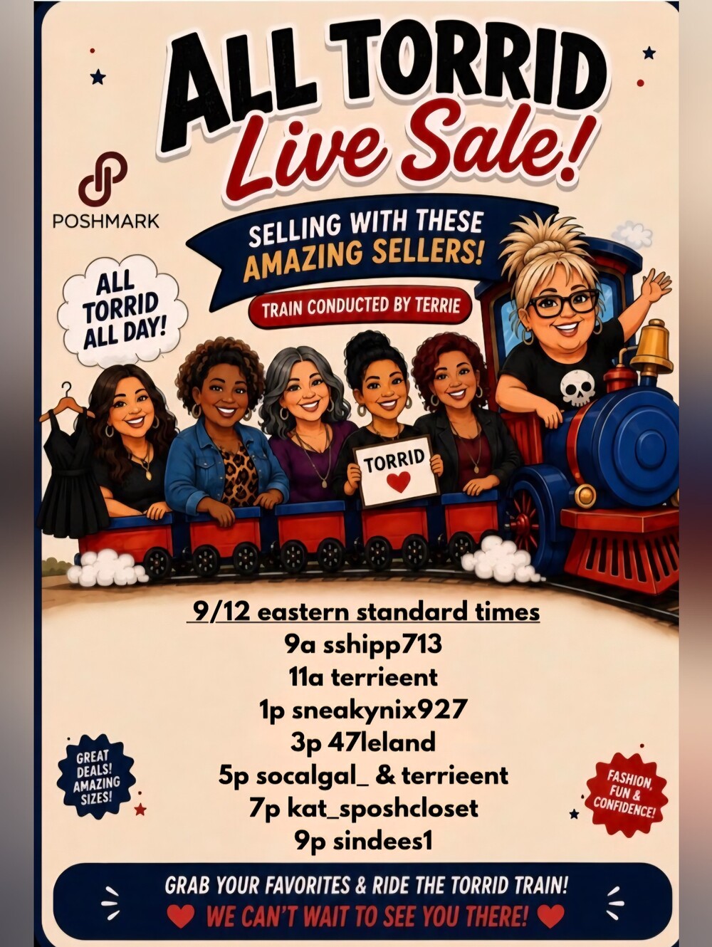 🍒9/12/2026🍒TORRID MONTHLY RAID TRAIN Full Day OF TORRID SELLERS